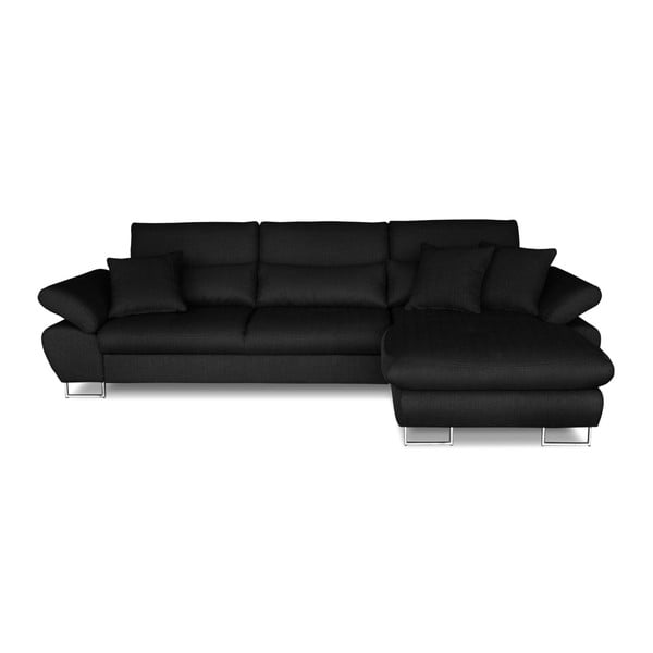 Tamno sivi kauč na razvlačenje s prostorom za odlaganje Windsor &amp; Co. Sofe Pi, desni kut