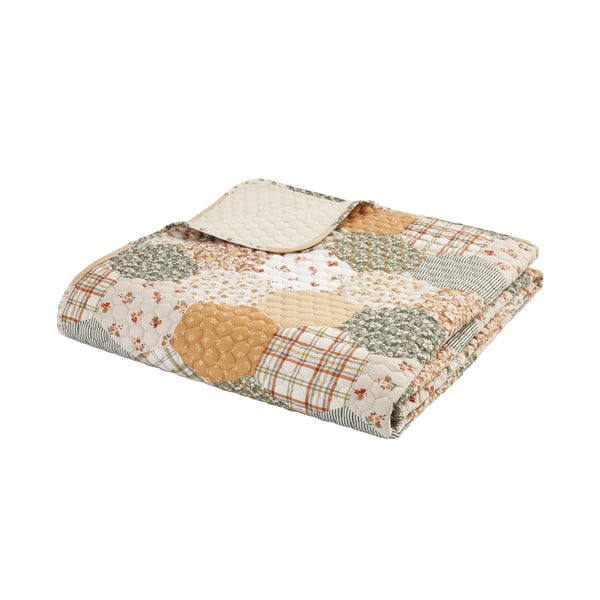 Žuti /bež prošiven prekrivač 220x230 cm Floral Patchwork – Catherine Lansfield-image-2