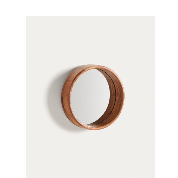 Zidno ogledalo s okvirom od masivnog drveta ø 30,5 cm Berale – Kave Home-image-2