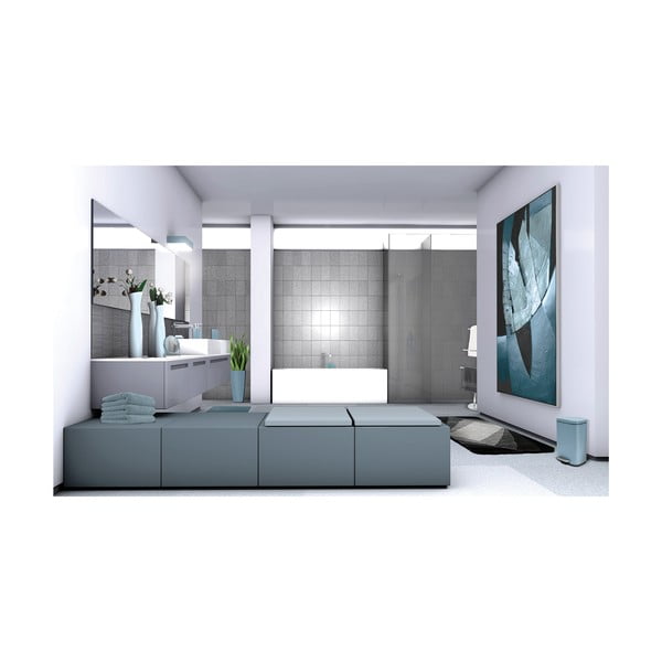 Svijetlo plava željezna kanta za smeće s pedalom 5 l   Akira – Spirella-image-3