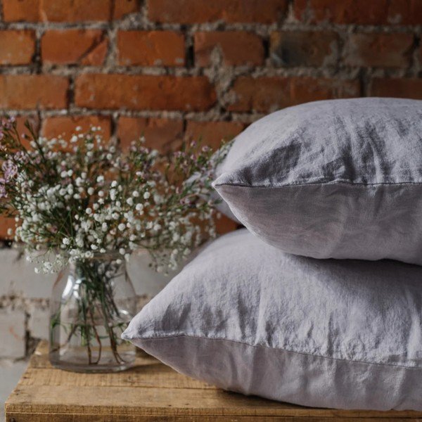 Lanena jastučnica 80x80 cm Light Grey – Linen Tales-image-2