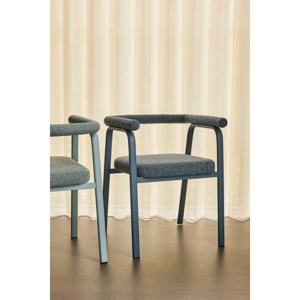 Sive podstavljene blagovaonske stolice u setu s naslonima za ruke 2 kom Ecto – Hübsch-image-1