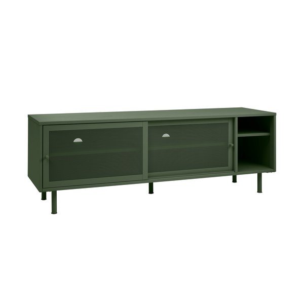 Tamno zelena metalna TV komoda 160x55 cm Veep – Unique Furniture-image-4