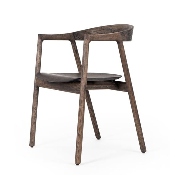Smeđa blagovaonska stolica od punog hrasta Muna – Gazzda
