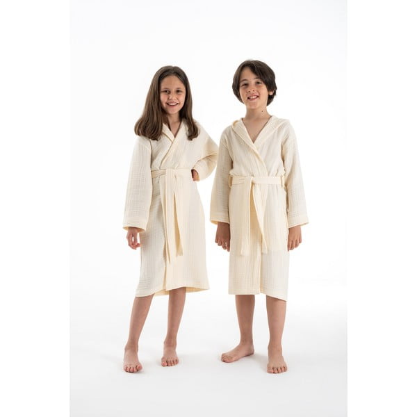 Krem dječji ogrtač od muslina veličina za 7-8 godina Muslin – Foutastic