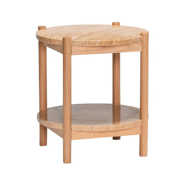 Okrugao pomoćni stol s kamenom pločom stola ø 43 cm Trava – Hübsch