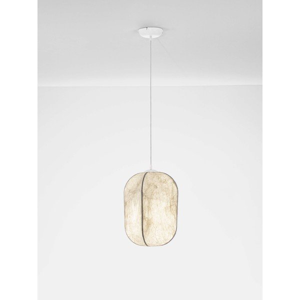 Bijela metalna viseća svjetiljka s tekstilnim sjenilom ø 30 cm Pierida – Nova Luce-image-3