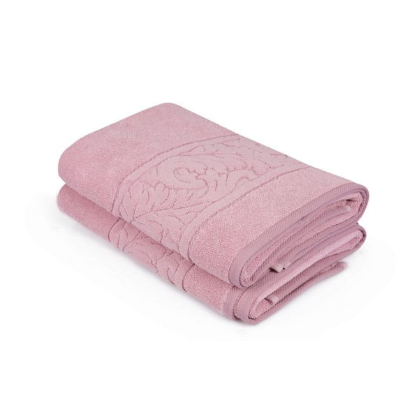 Set od 2 ružičasta pamučna ručnika Sultania, 70 x 140 cm