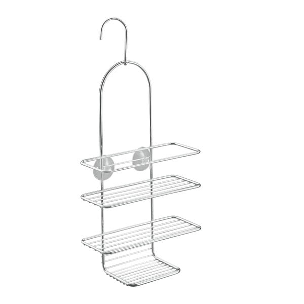 Željezna viseća kupaonska polica u sjajno srebrnoj boji Luxy – Metaltex