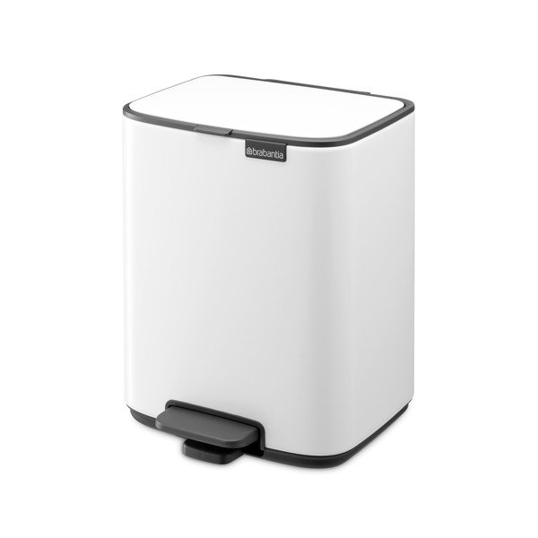 Bijela željezna kanta za smeće s pedalom 7 l Bo – Brabantia