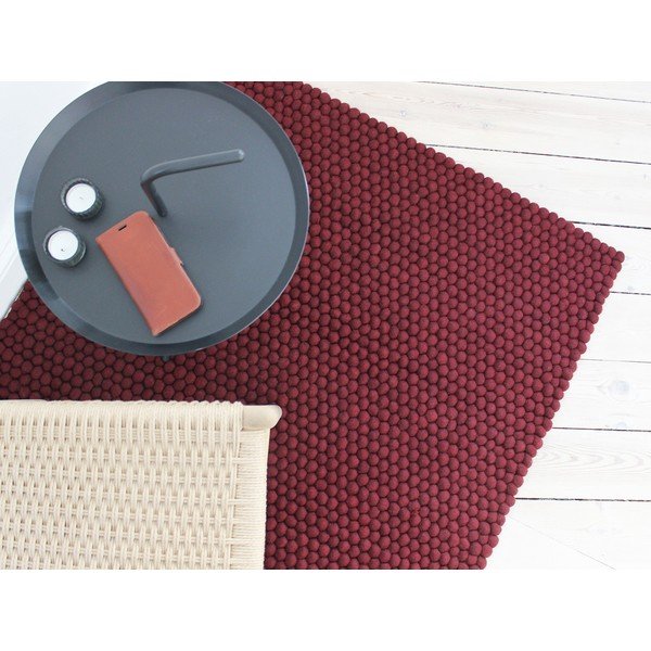 Tepih od vunenih pompona u boji trule višnje Wooldot Ball Rugs, 120 x 180 cm-image-2