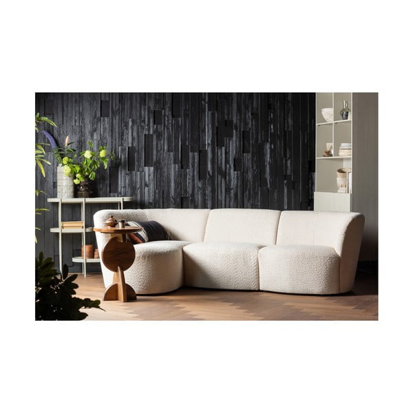 Krem modularna sjedeća garnitura od bouclé tkanine (srednji modul ) Coco  – WOOOD-image-1