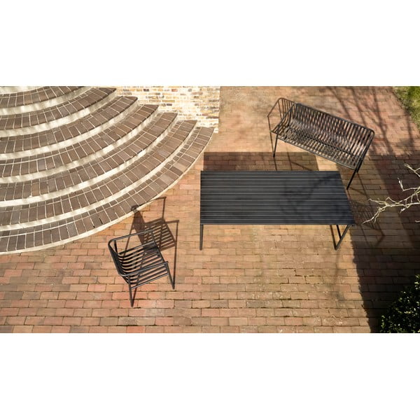 Crna metalna vrtna klupa Villa – Hübsch-image-2