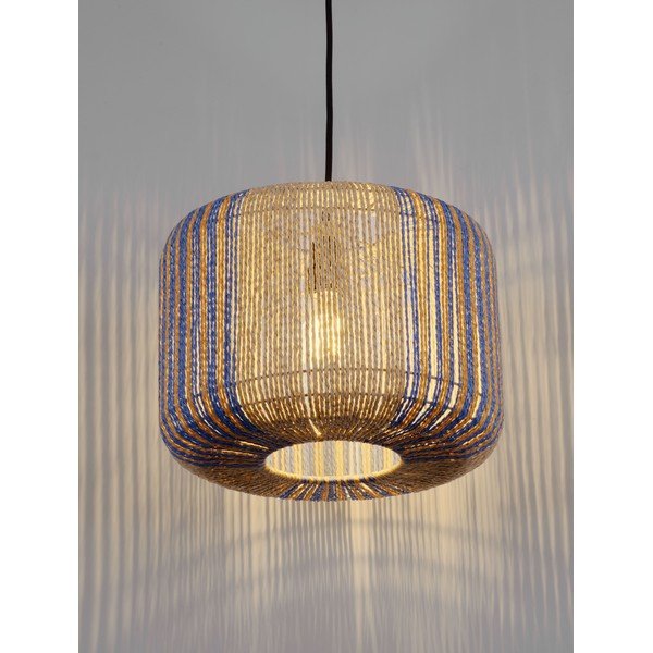 Plava/u prirodnoj boji viseća svjetiljka od užeta ø 33 cm Abby – Nova Luce-image-1