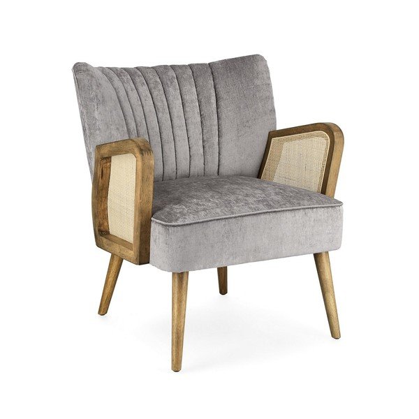 Siva baršunasti fotelja Virna – Bizzotto