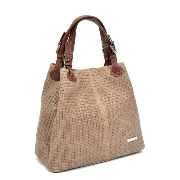 Smeđe-siva kožna torbica Isabella Rhea 858-image-3