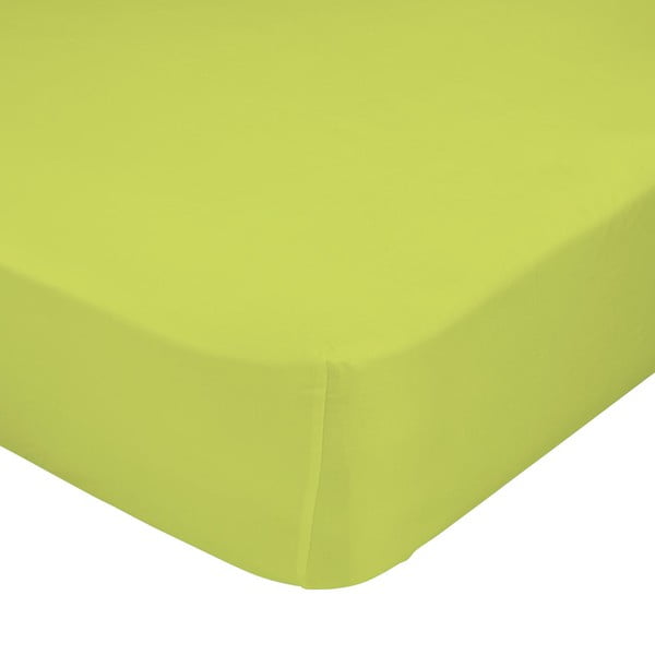 Zelena elastična plahta od čistog pamuka, 70 x 140 cm