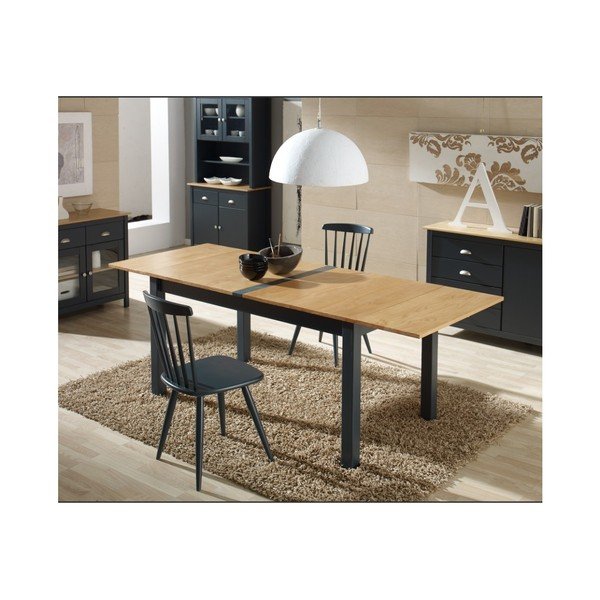 Antracit sivi sklopivi stol za blagovanje od punog borovog drveta Marckeric Jade, 150 x 85 cm-image-3