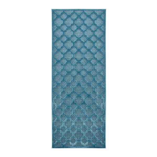 Plavi tepih staza od viskoze Mint Rugs Bryon, 80 x 250 cm