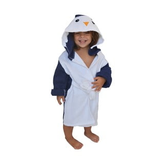 Bijelo-plavi pamučni dječji kućni ogrtač veličine S Penguin - Rocket Baby