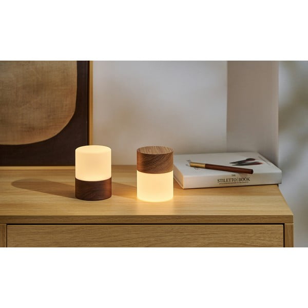 Prigušiva stolna svjetiljka u prirodnoj boji sa staklenim sjenilom (visina 10,5 cm) Lemelia - Gingko-image-1