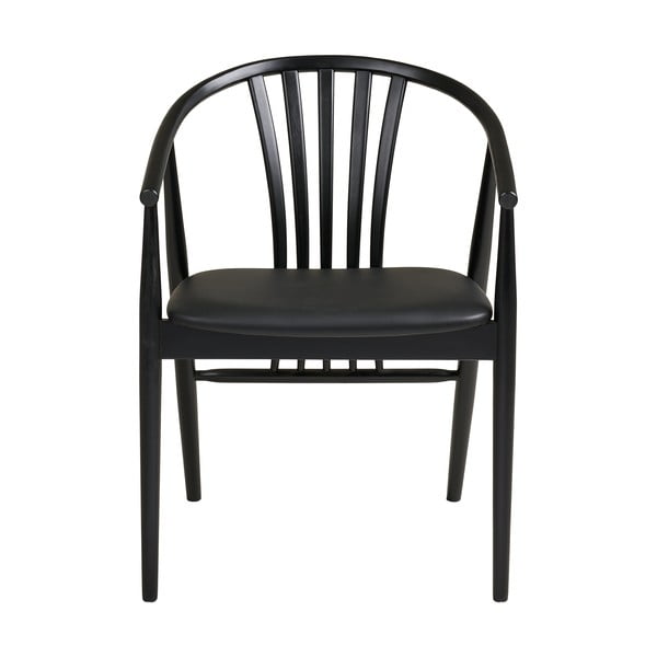 Crna blagovaonska stolica s naslonima za ruke od masivne bukve Agustin – House Nordic-image-2