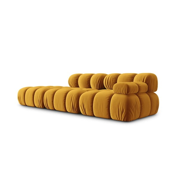 Žuta  baršunasta sofa 282 cm Bellis – Micadoni Home-image-3