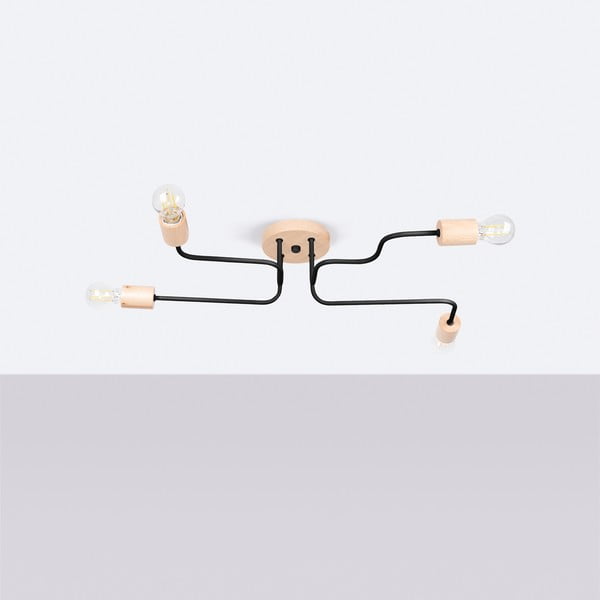 Crna/u prirodnoj boji stropna svjetiljka 58x75 cm Dazzle – Sollux-image-2