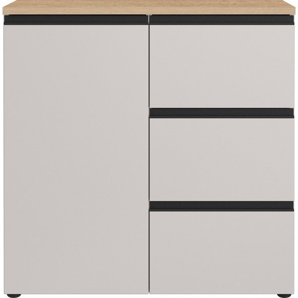 Sivo-bež/u svijetloj prirodnoj boji komoda 90x91x41 cm Cormano – Germania-image-4