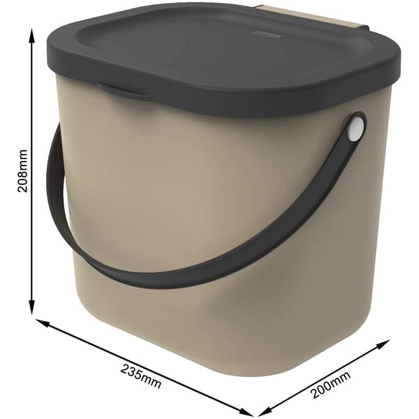 Svjetlo smeđa kanta za bio otpad 6 l Albula – Rotho-image-2