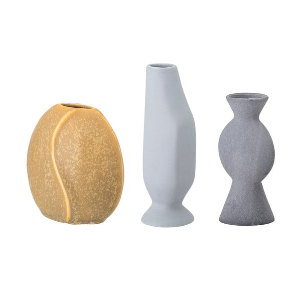 Ručno izrađene vaze u setu 3 kom od kamenine (visina 12,5 cm) Miacecilia – Bloomingville-image-4