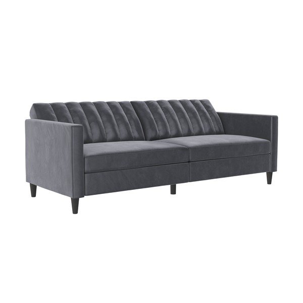 Siva baršunasti sofa 207 cm Celine – Støraa-image-1