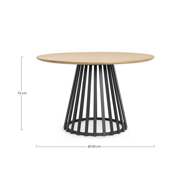 Okrugao blagovaonski stol s pločom stola u dekoru jasena ø 120 cm Cillian – Bizzotto-image-4