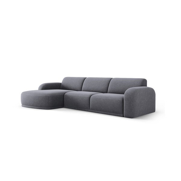 Siva baršunasti kutna garnitura Erin – Micadoni Home-image-2