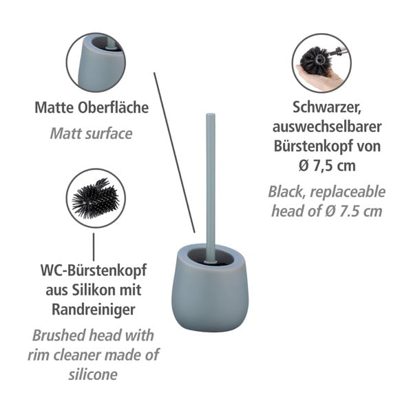 Siva keramička toaletna četka Wenko Badi-image-3
