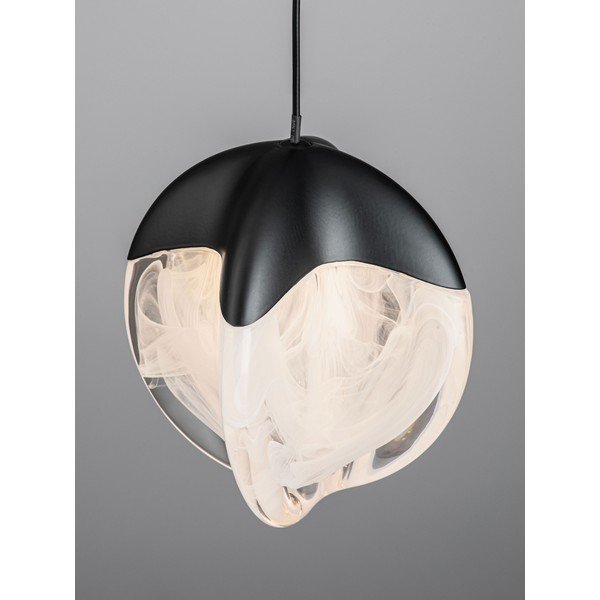Mat crna LED viseća svjetiljka aluminijska s mogućnosti zatamnjivanja sa staklenim sjenilom ø 12 cm Alicia – Nova Luce-image-2