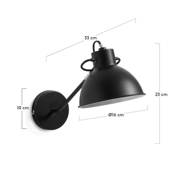 Crna zidna lampa Kave Home Odalis-image-3