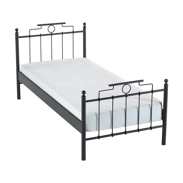 Crni metalni krevet s podnicom 120x200 cm Hatkus – Kalune Design