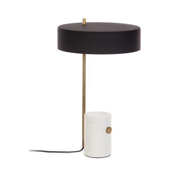 Bijelo-crna stolna lampa s metalnim sjenilom (visina 53 cm) Phant - Kave Home