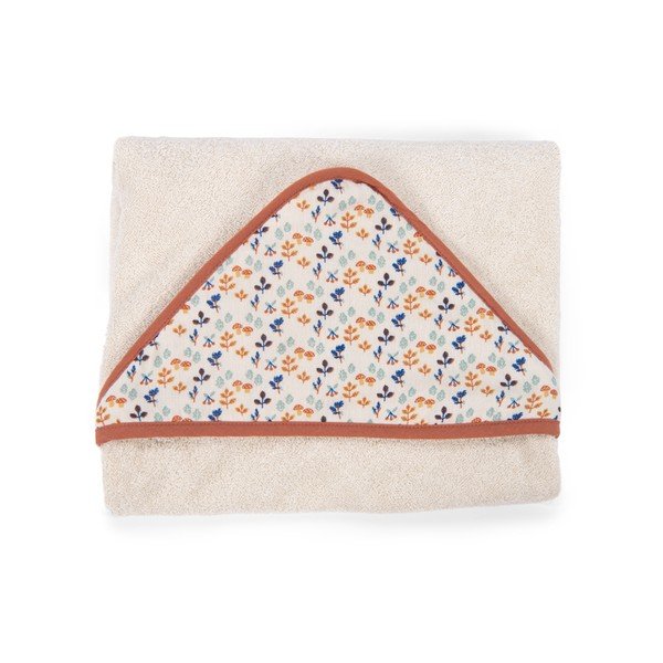 Krem pamučni dječji ručnik s kapuljačom 80x80 cm Pomme des Bois - Moulin Roty-image-2