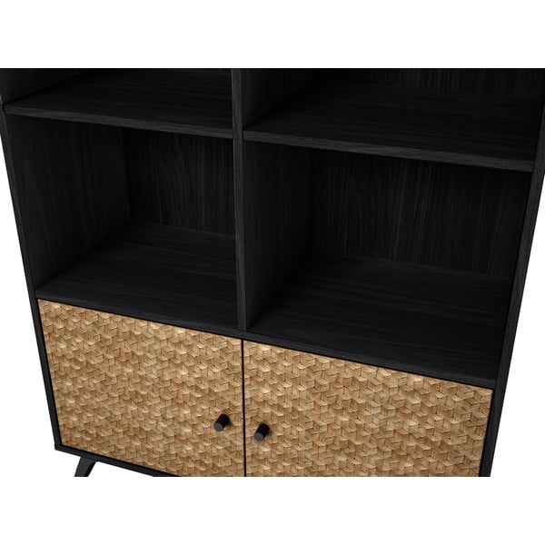 Crna biblioteka u egzotičnom drvenom dekoru 92x160 cm Hanoi - Marckeric-image-1