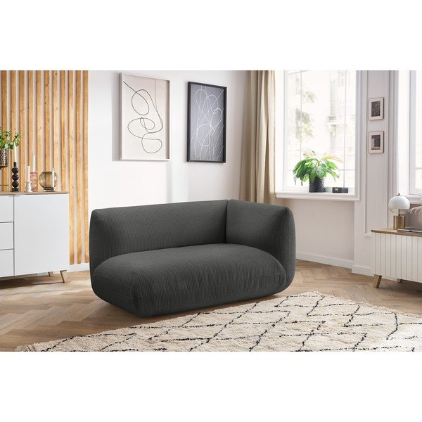 Siva modularna sjedeća garnitura od samta (s desnim kutom) Lecomte – Bobochic Paris-image-1