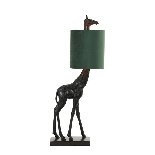 Tamnozeleno-crna stolna lampa (visina 61 cm) Giraffe - Light & Living
