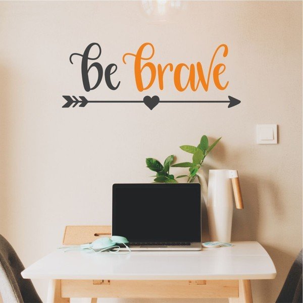 Crno-narančasta zidna naljepnica Sjeverna Karolina Scandinavian Home Decors Motto V26