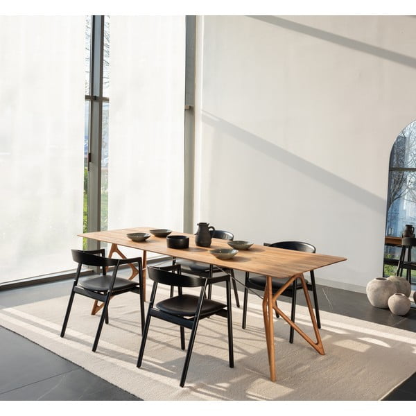 Blagovaonska stolica od punog hrasta sa sivim sjedištem Gazzda Muna-image-2