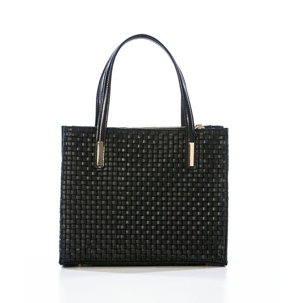 Kožna torba Suede Braid Black-image-1