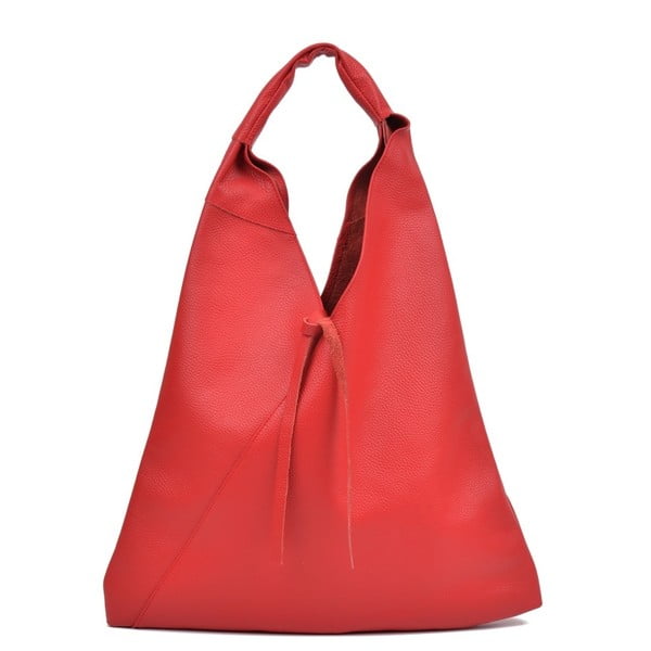 Crvena kožna torbica Anna Luchini Hasico