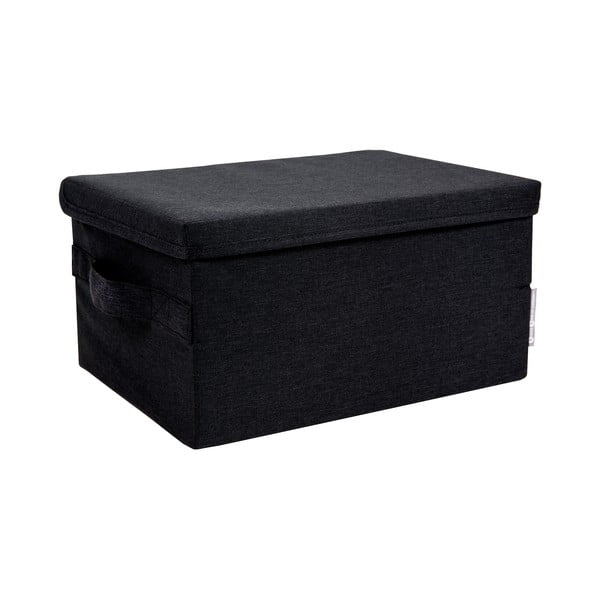 Crna tekstilna kutija za pohranu s poklopcem 35x19x26 cm Soft Storage – Bigso Box of Sweden
