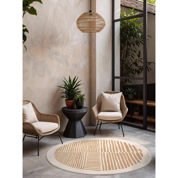 Krem/u prirodnoj boji okrugao unutarnji i vanjski tepih ø 160 cm Haringey Bounds – Ted Baker-image-1