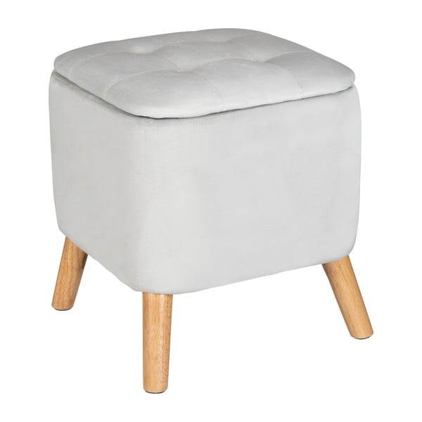 Svijetlosivi baršunasti tabure - Wenko-image-2